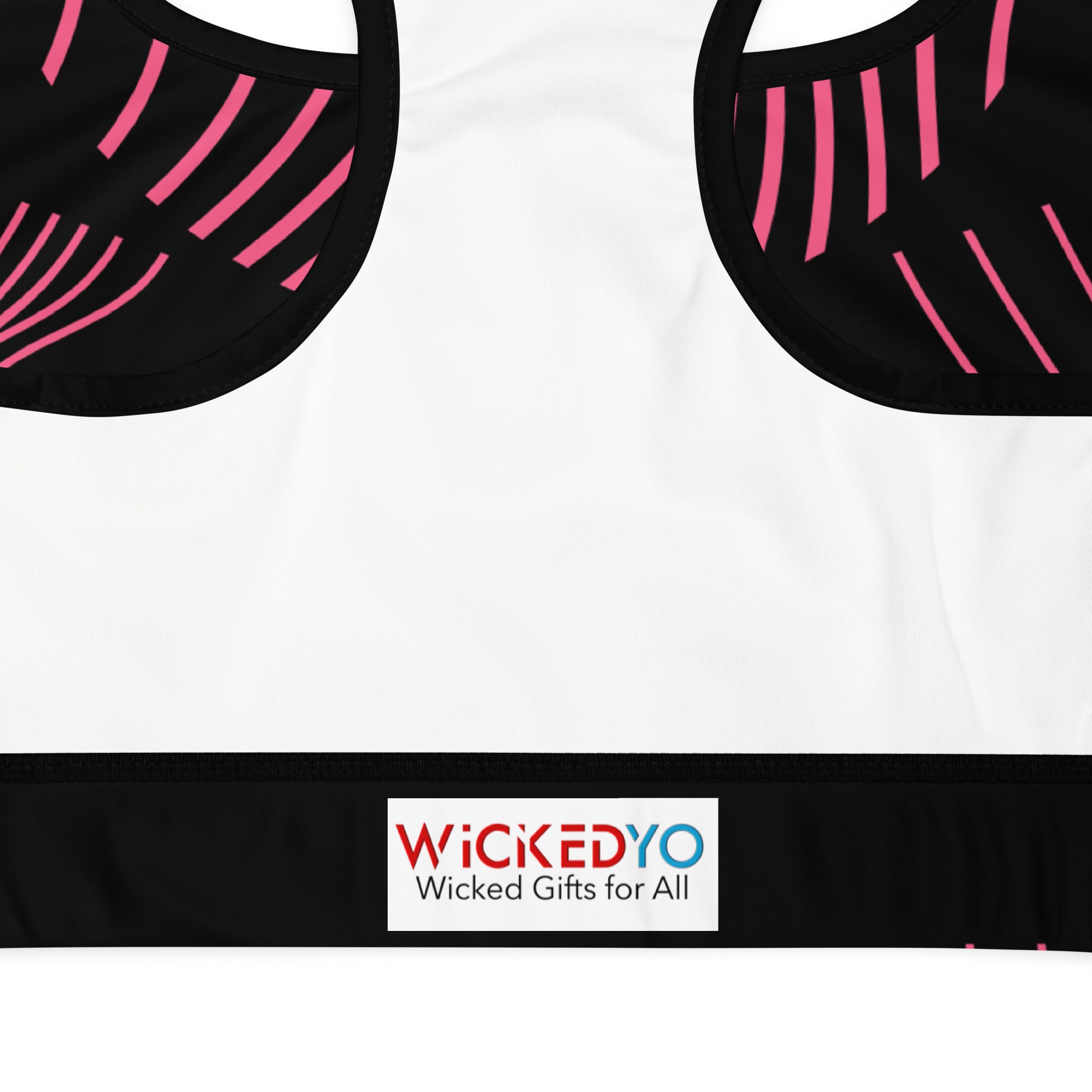 Black Sports Bra as Gym top. Ideal runner's top, yogi's top or bra for pilates or dance practice. RippleFX by WickedYo.